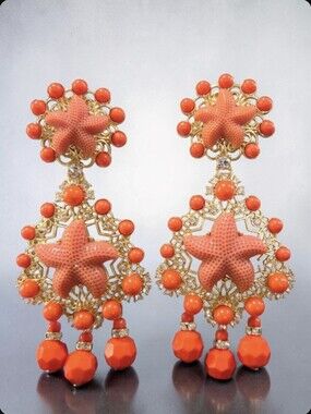 Massive & Fun Matte Gold Plated Sea Starfish Cabochon Crystal Clip-on Earrings